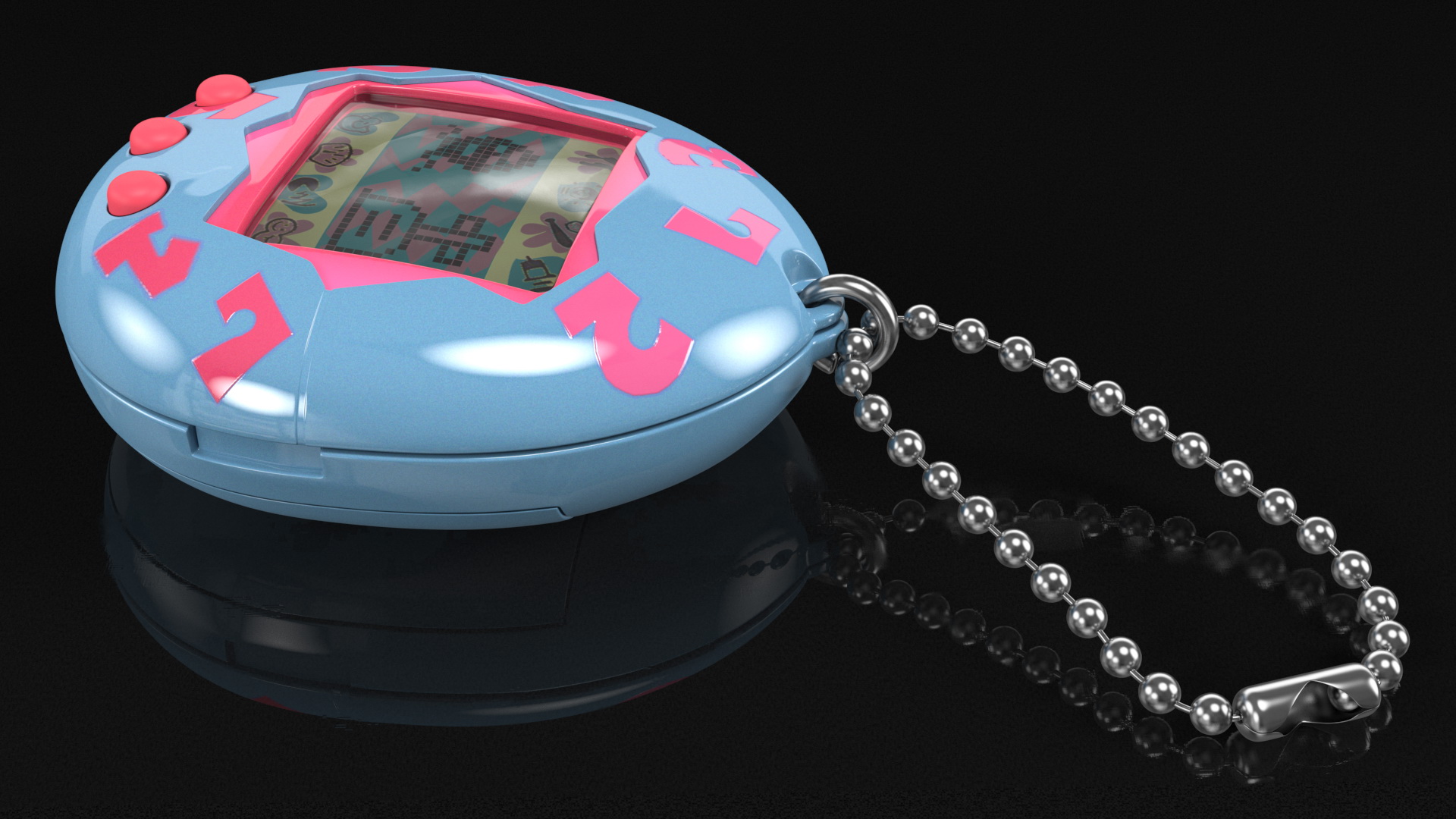 3D Retro Tamagotchi Bandai Pink-Blue model