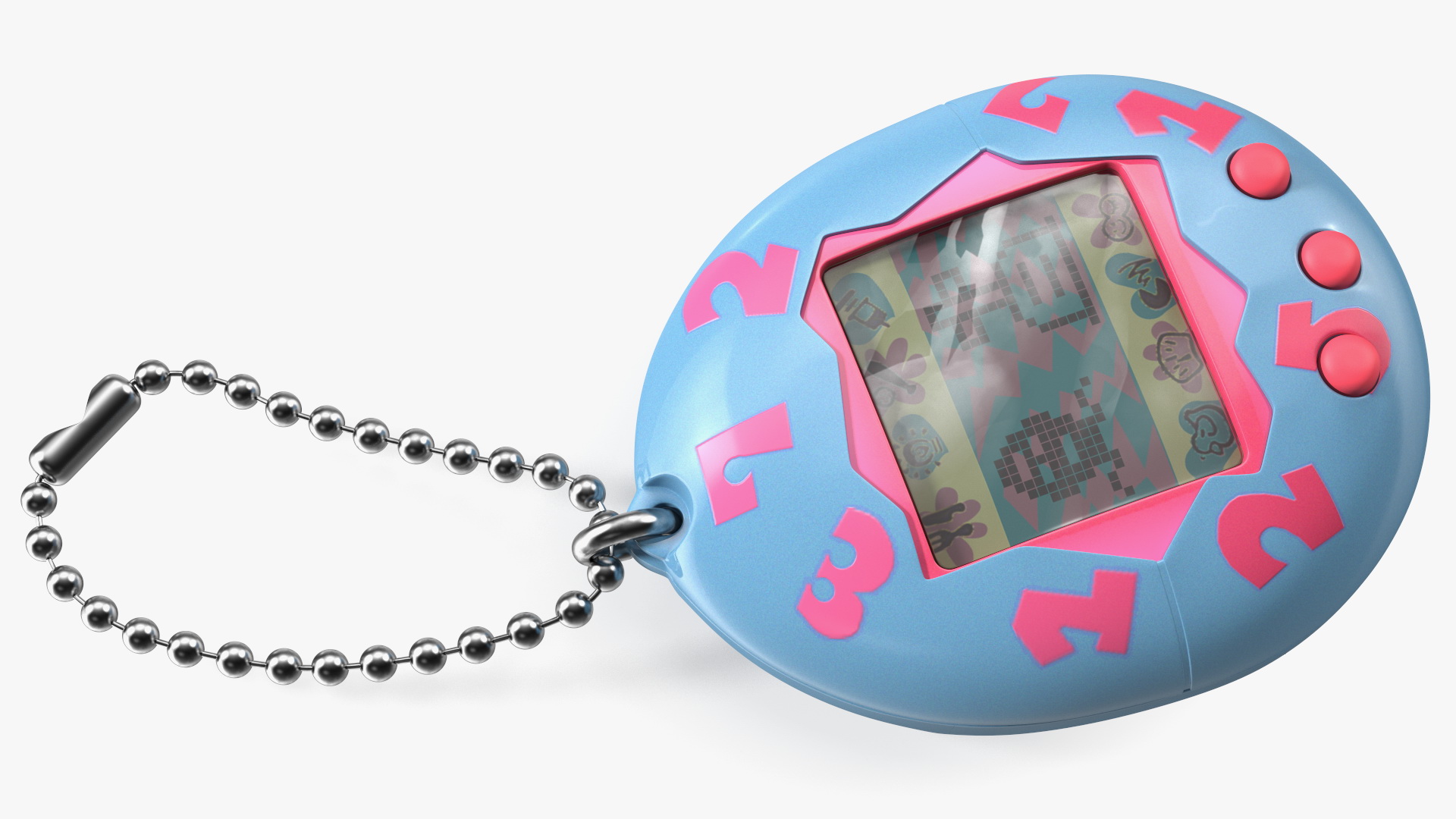 3D Retro Tamagotchi Bandai Pink-Blue model