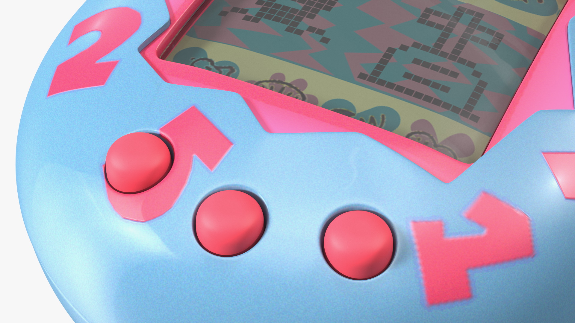 3D Retro Tamagotchi Bandai Pink-Blue model