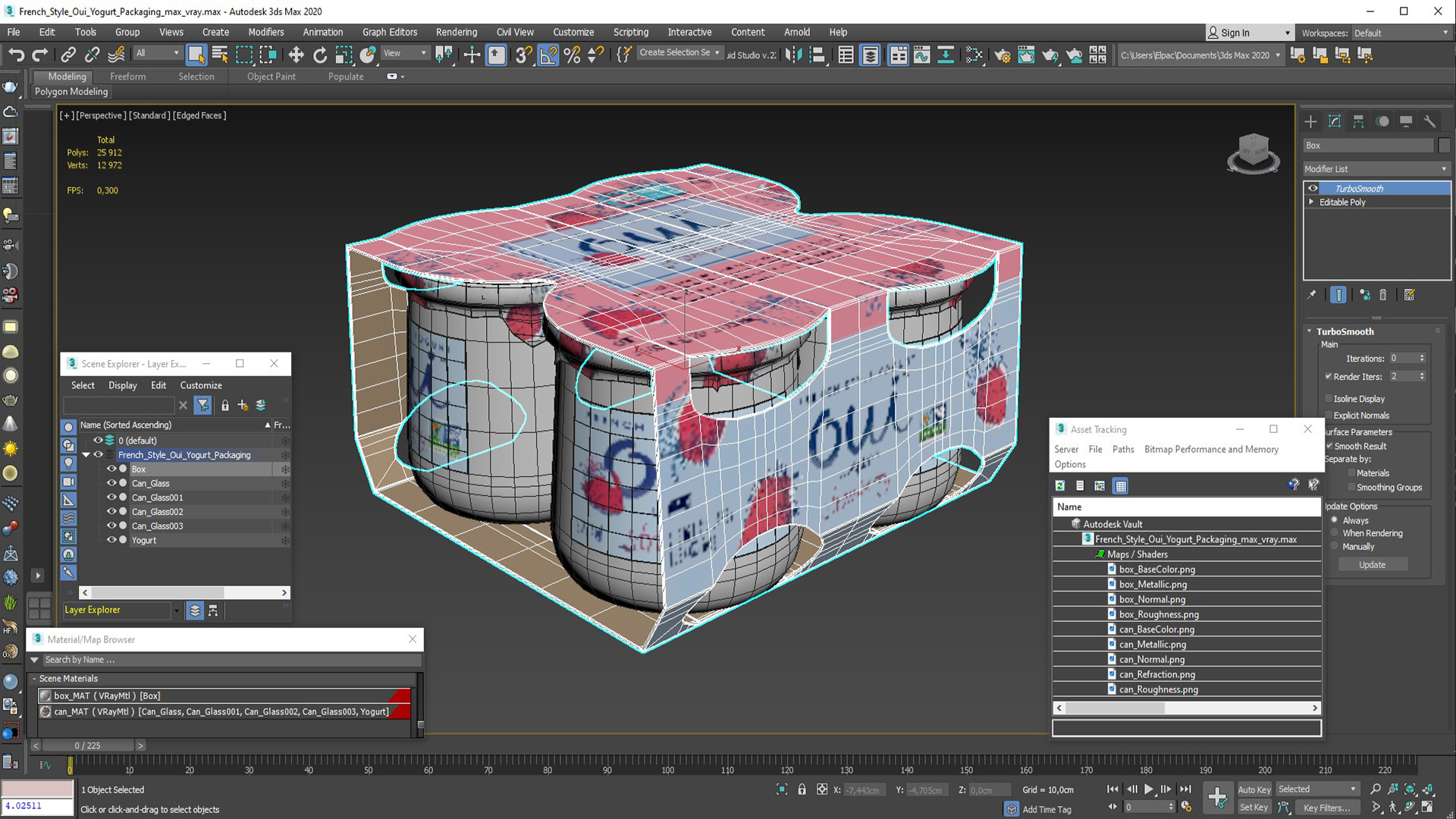 3D French Style Oui Yogurt Packaging model