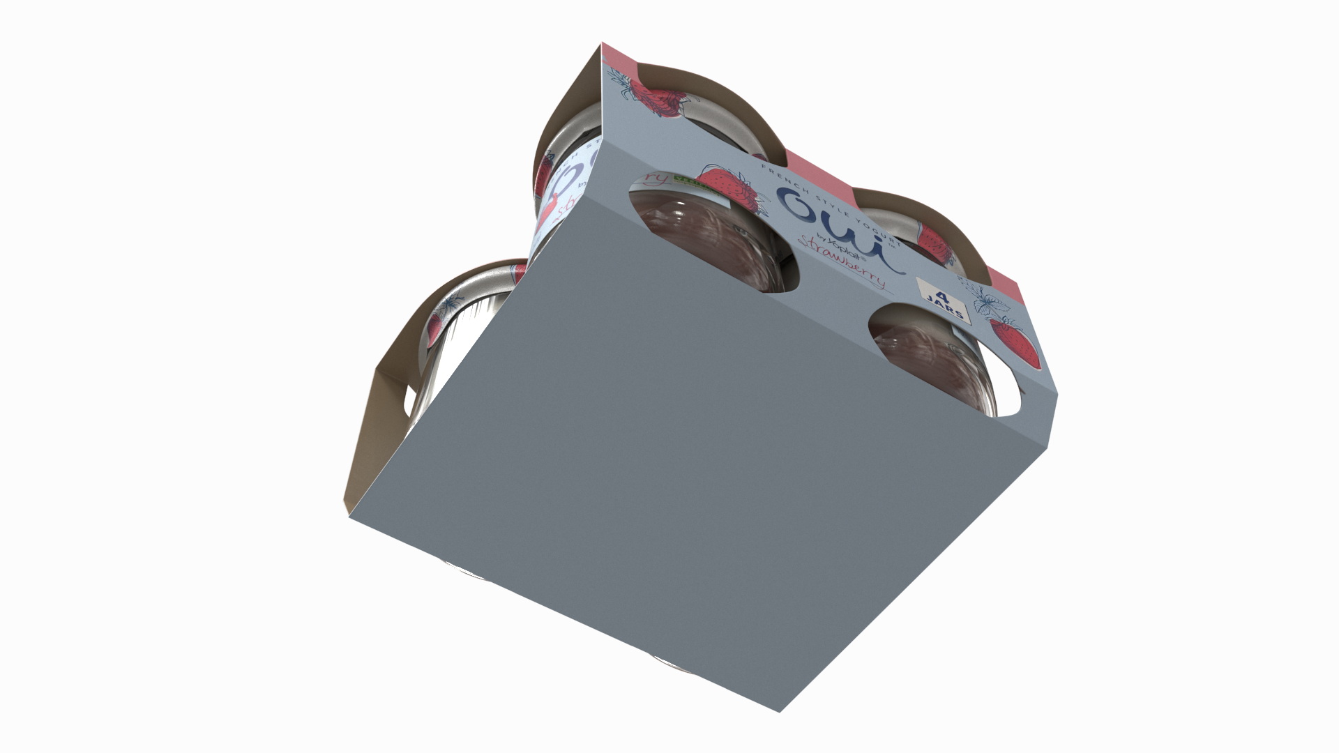 3D French Style Oui Yogurt Packaging model