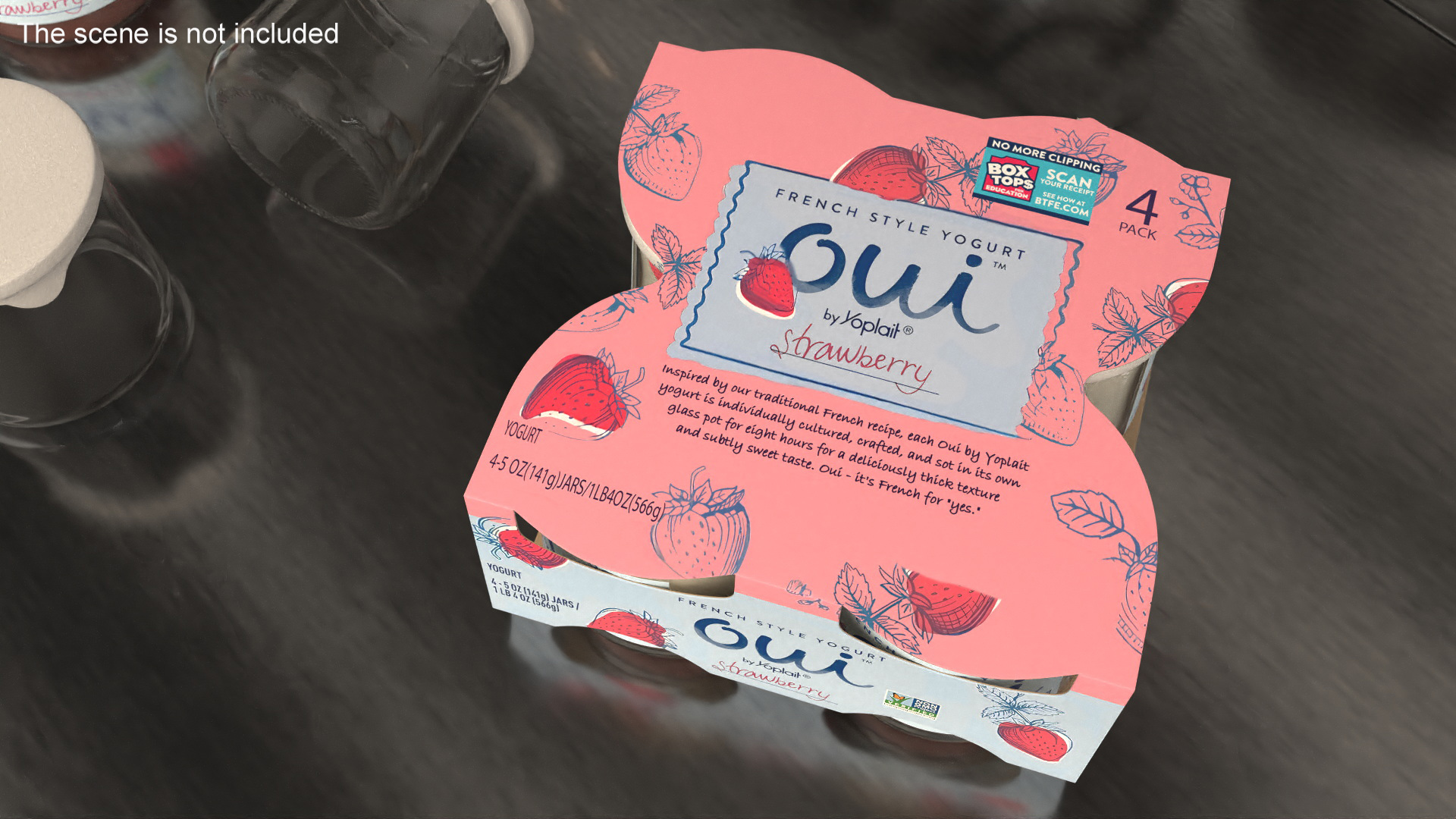 3D French Style Oui Yogurt Packaging model