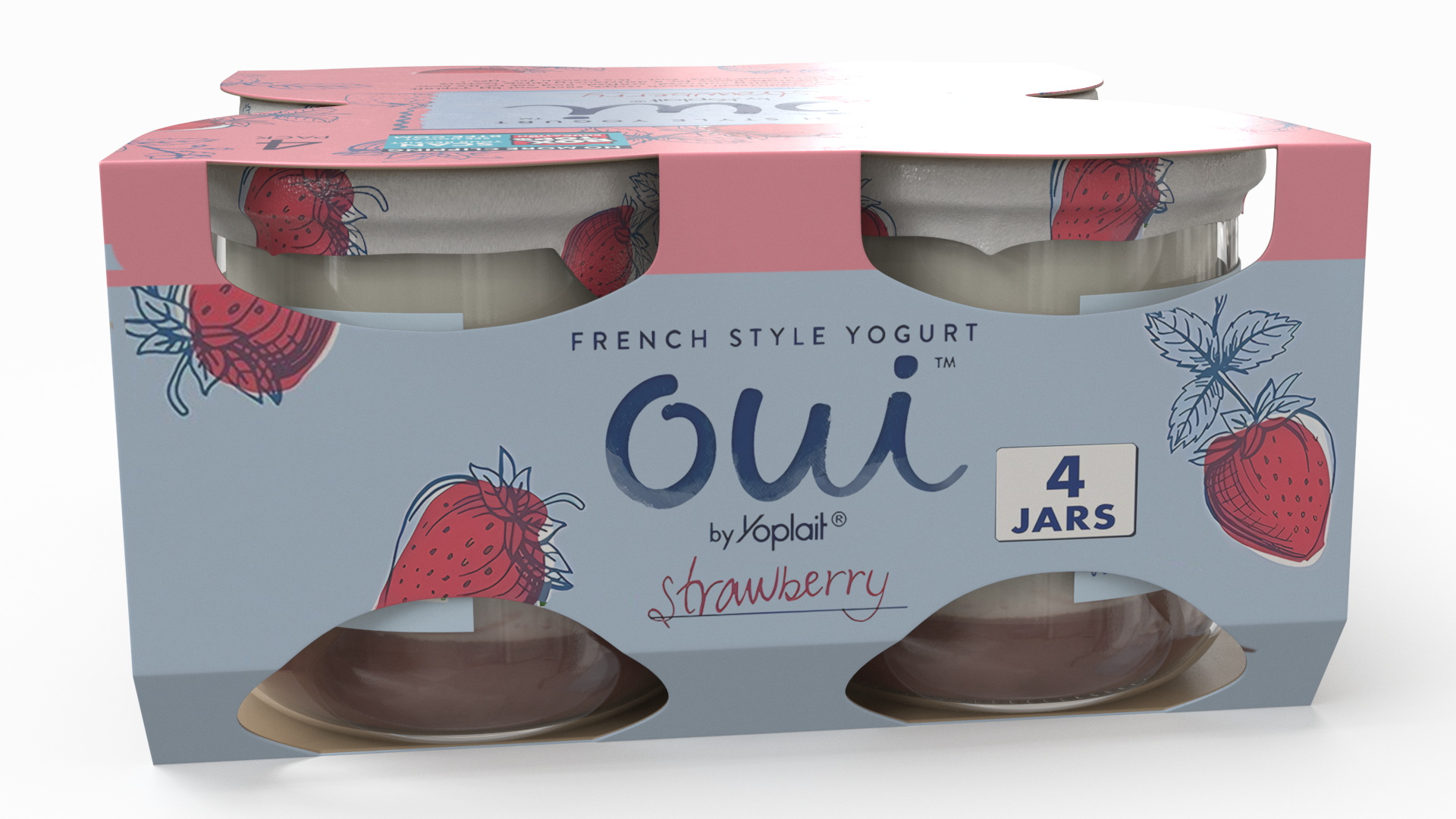 3D French Style Oui Yogurt Packaging model
