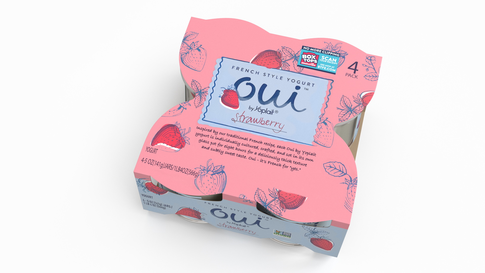 3D French Style Oui Yogurt Packaging model