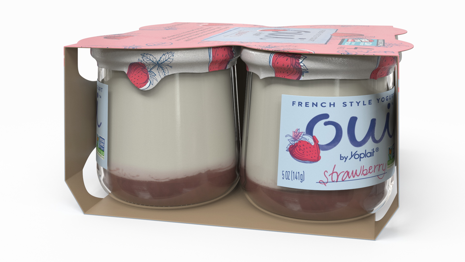 3D French Style Oui Yogurt Packaging model