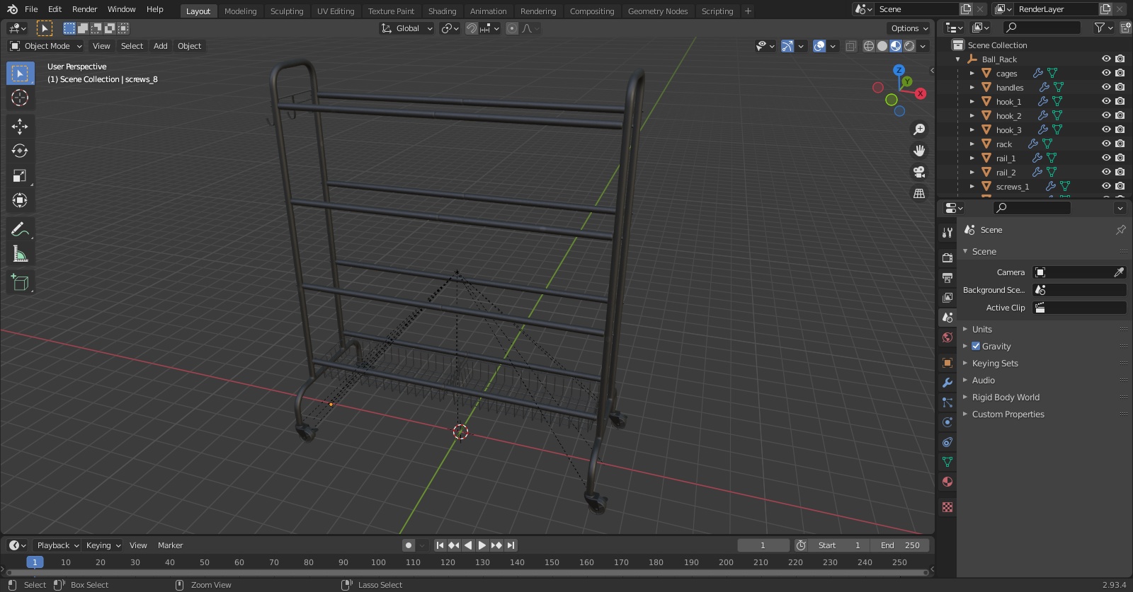 Ball rack 3D model