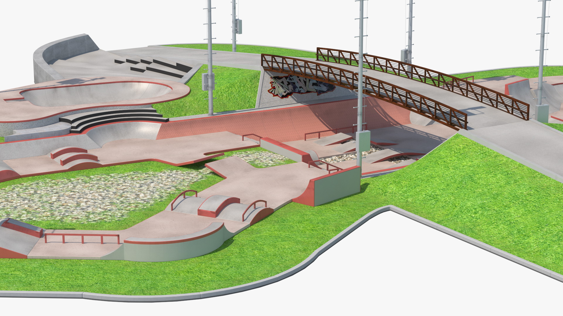 3D model Skateboard Park