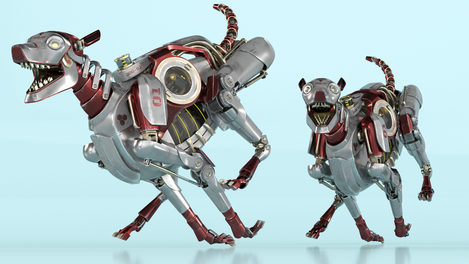 3D Running Futuristic Robotic Dog Concept model