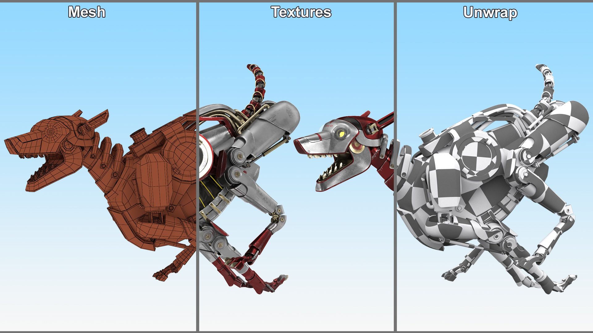 3D Running Futuristic Robotic Dog Concept model