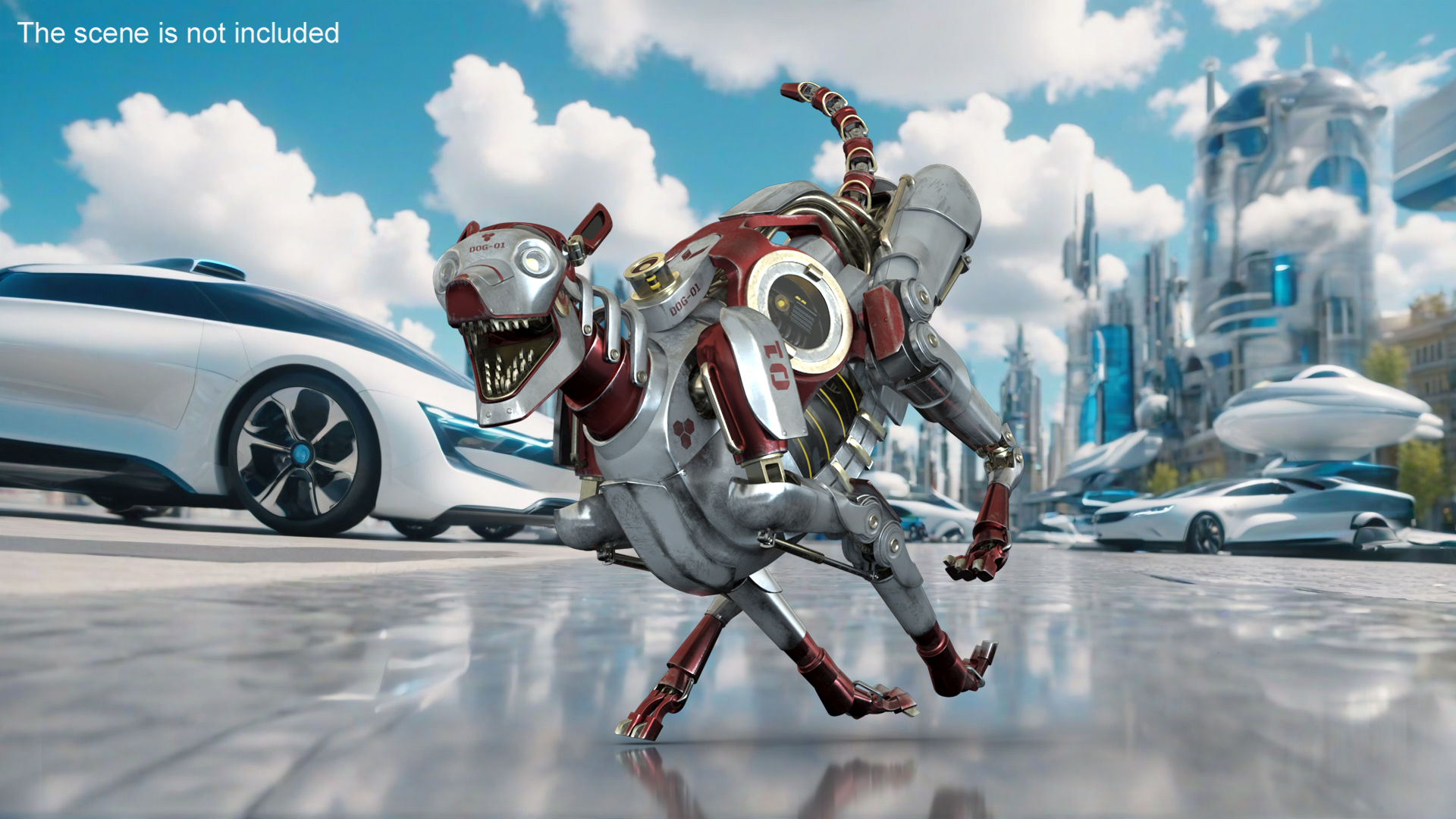 3D Running Futuristic Robotic Dog Concept model