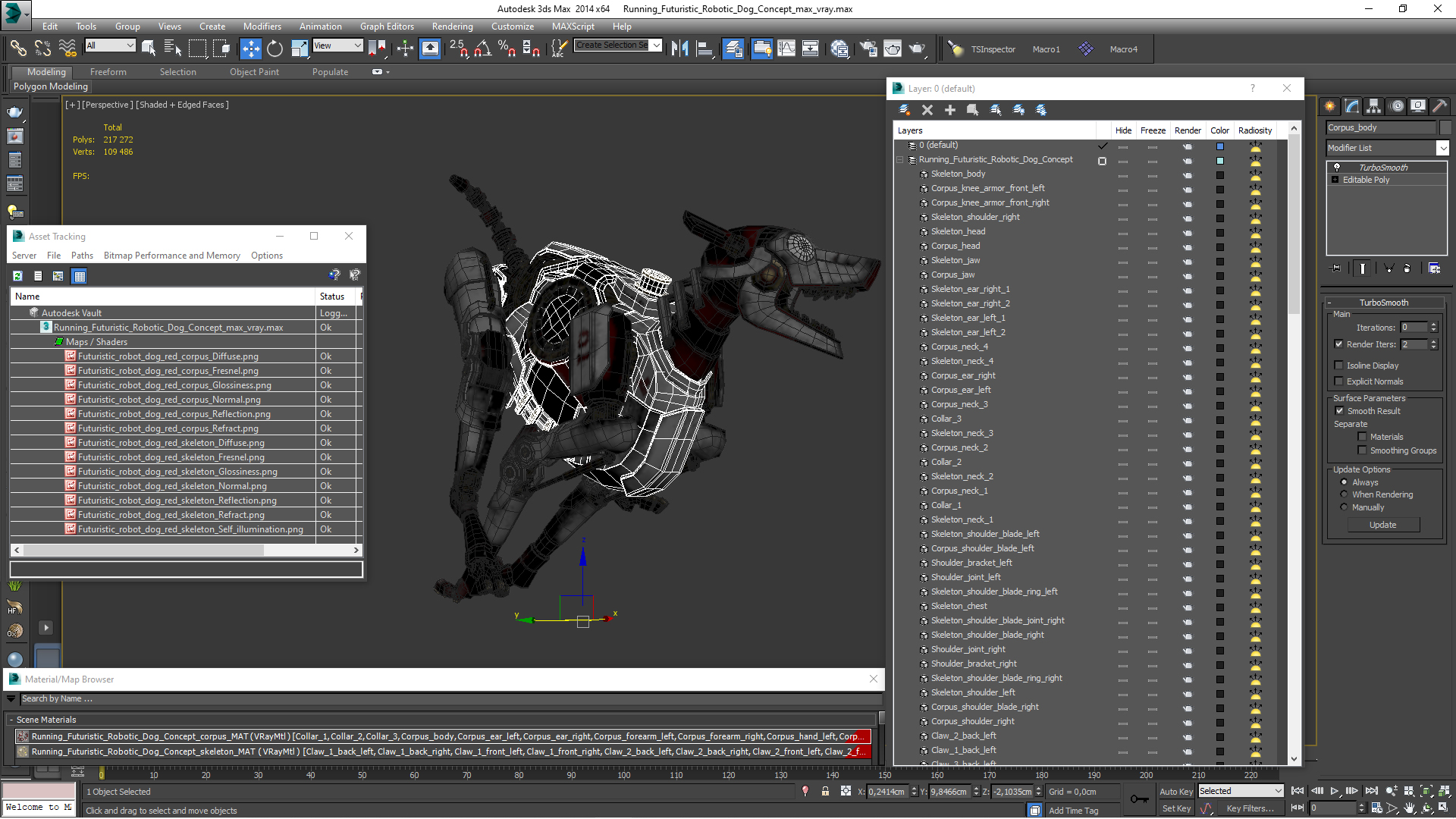 3D Running Futuristic Robotic Dog Concept model