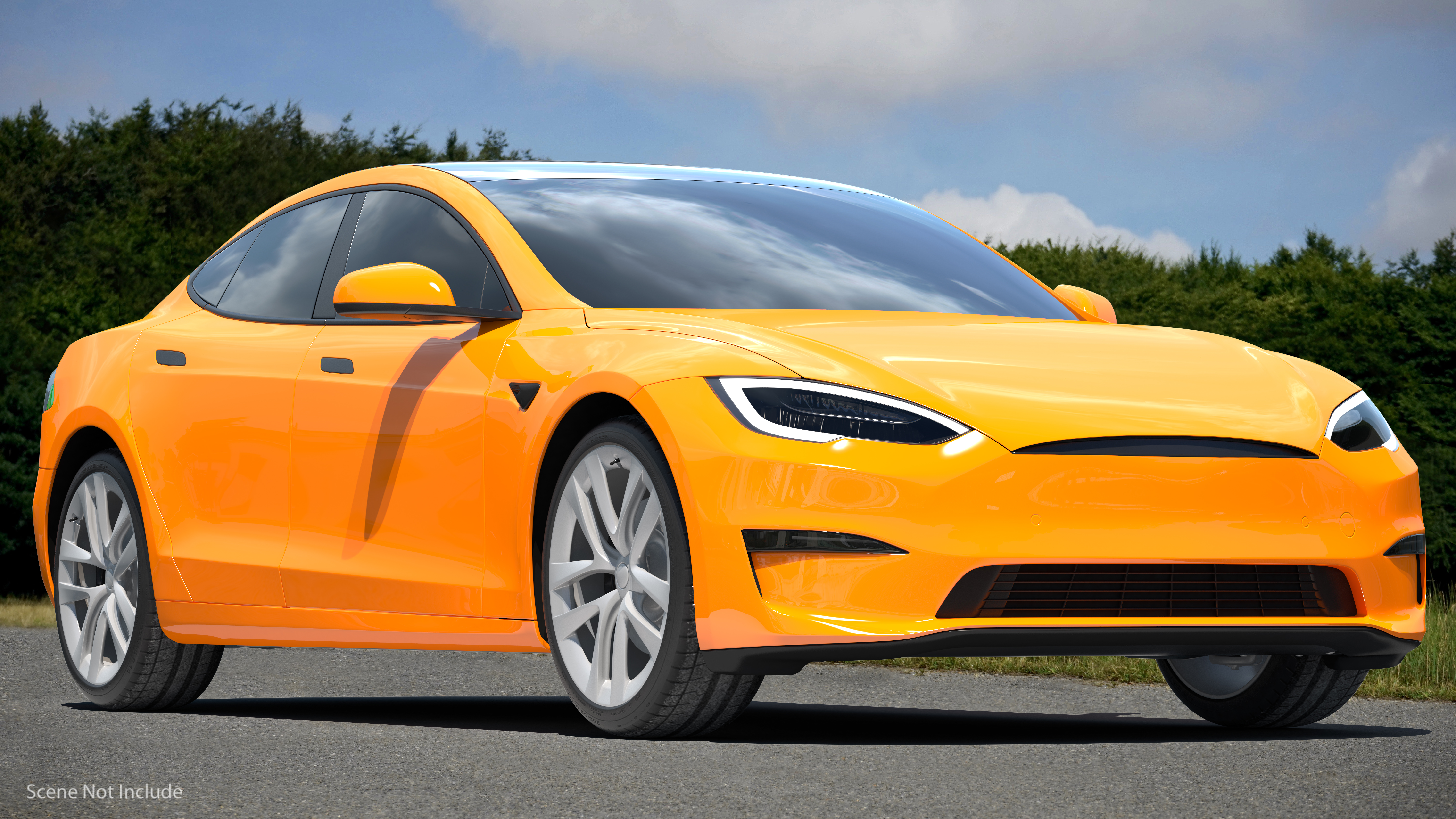 Electric Liftback Sedan Exterior Only 3D