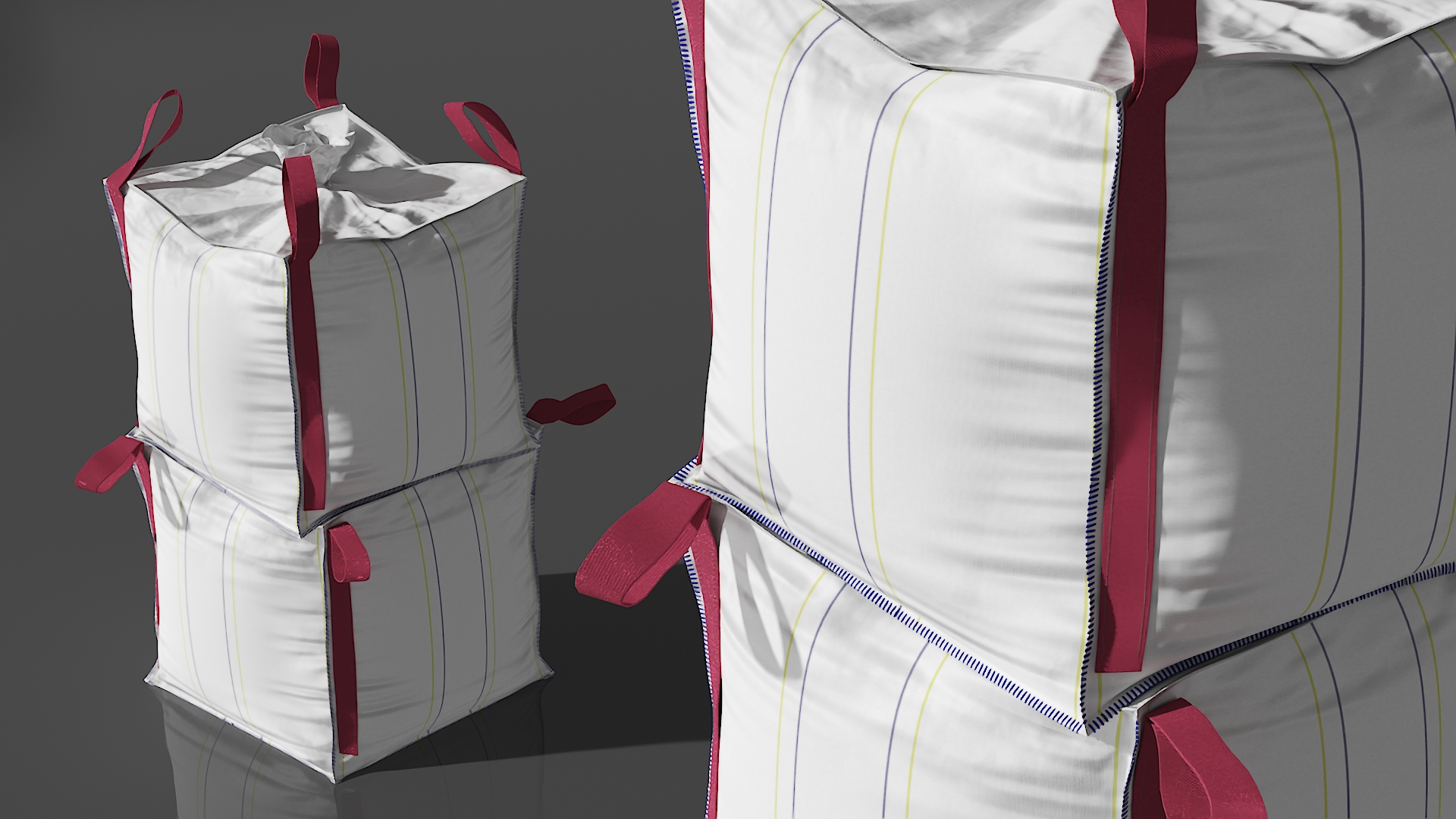 3D Two 1 Ton Capacity Bulk Bags model