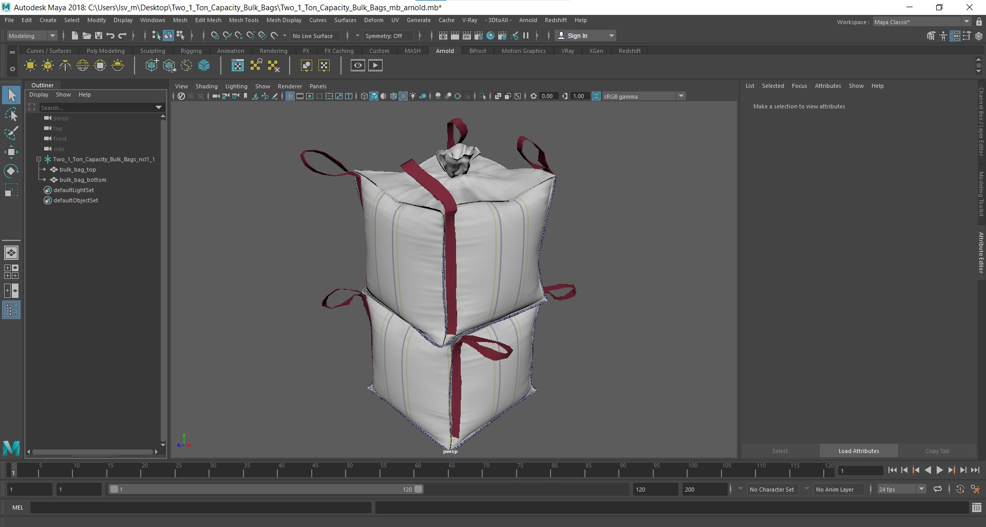 3D Two 1 Ton Capacity Bulk Bags model