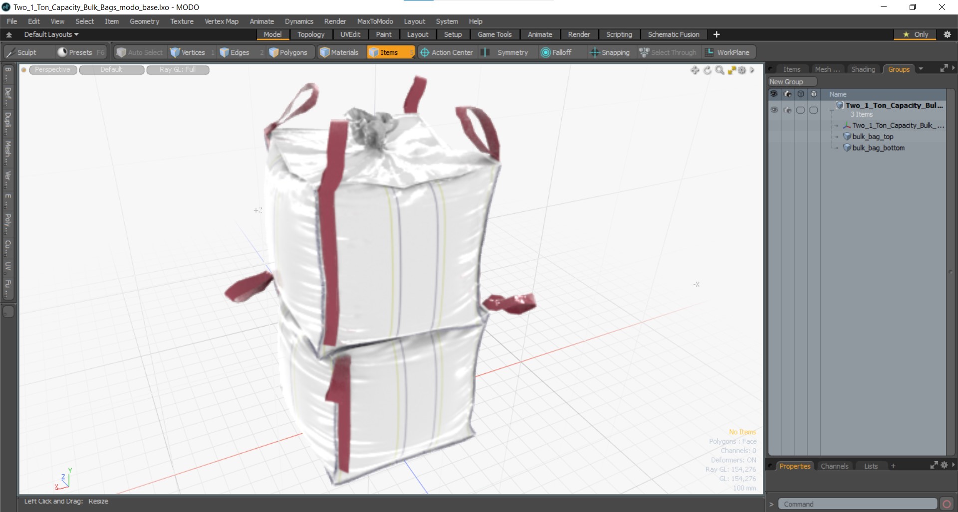3D Two 1 Ton Capacity Bulk Bags model