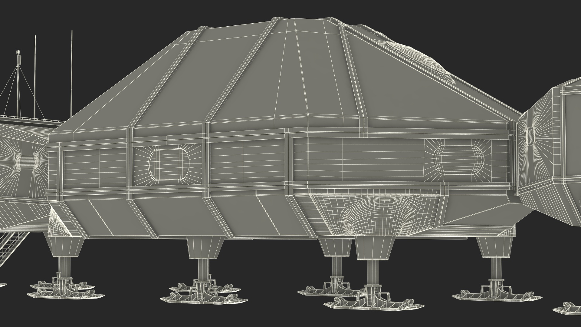3D model Antarctic Station Halley VI in Snow