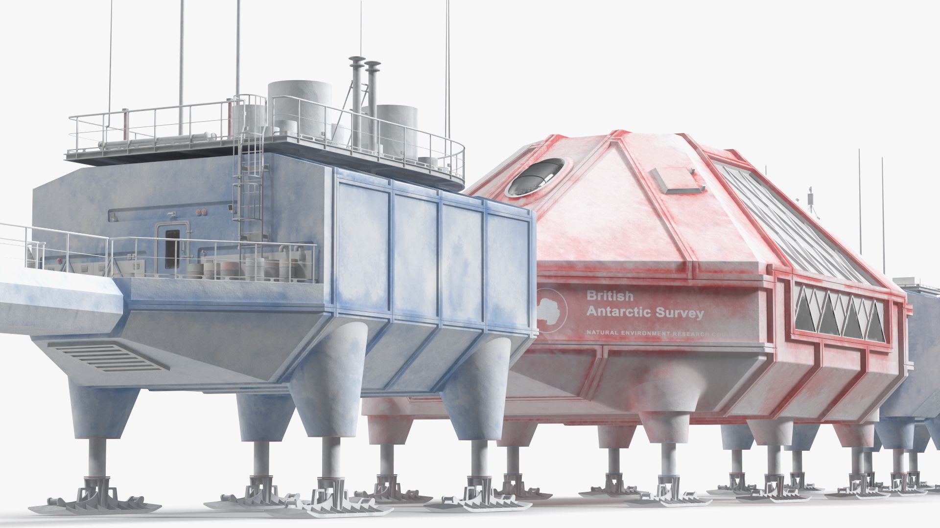 3D model Antarctic Station Halley VI in Snow