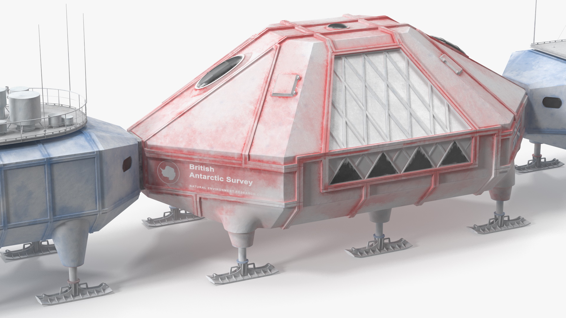 3D model Antarctic Station Halley VI in Snow