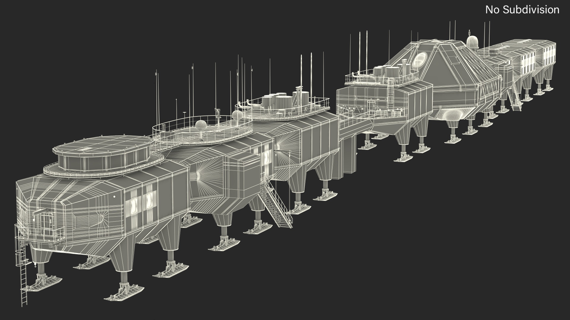 3D model Antarctic Station Halley VI in Snow