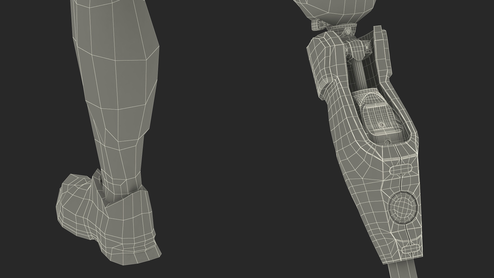 3D Athlete Wearing Prosthetic Leg Running Pose model