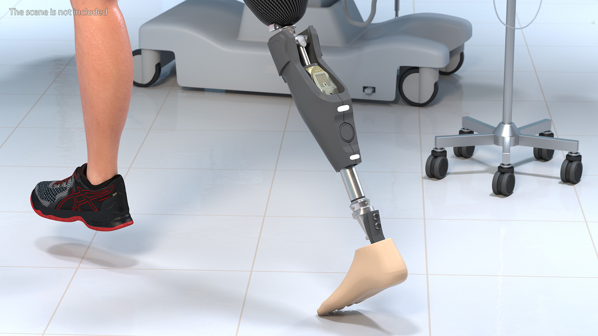 3D Athlete Wearing Prosthetic Leg Running Pose model