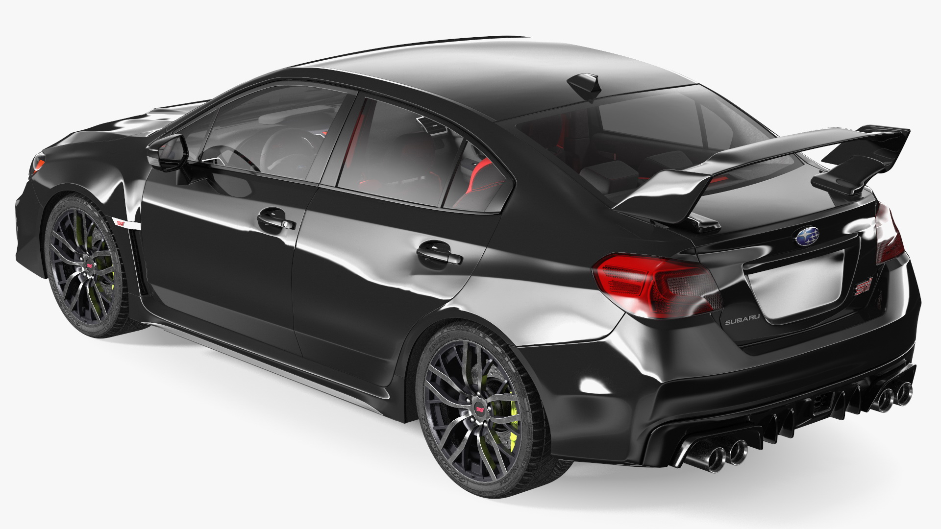 3D Black Subaru Sedan WRX STI 2021