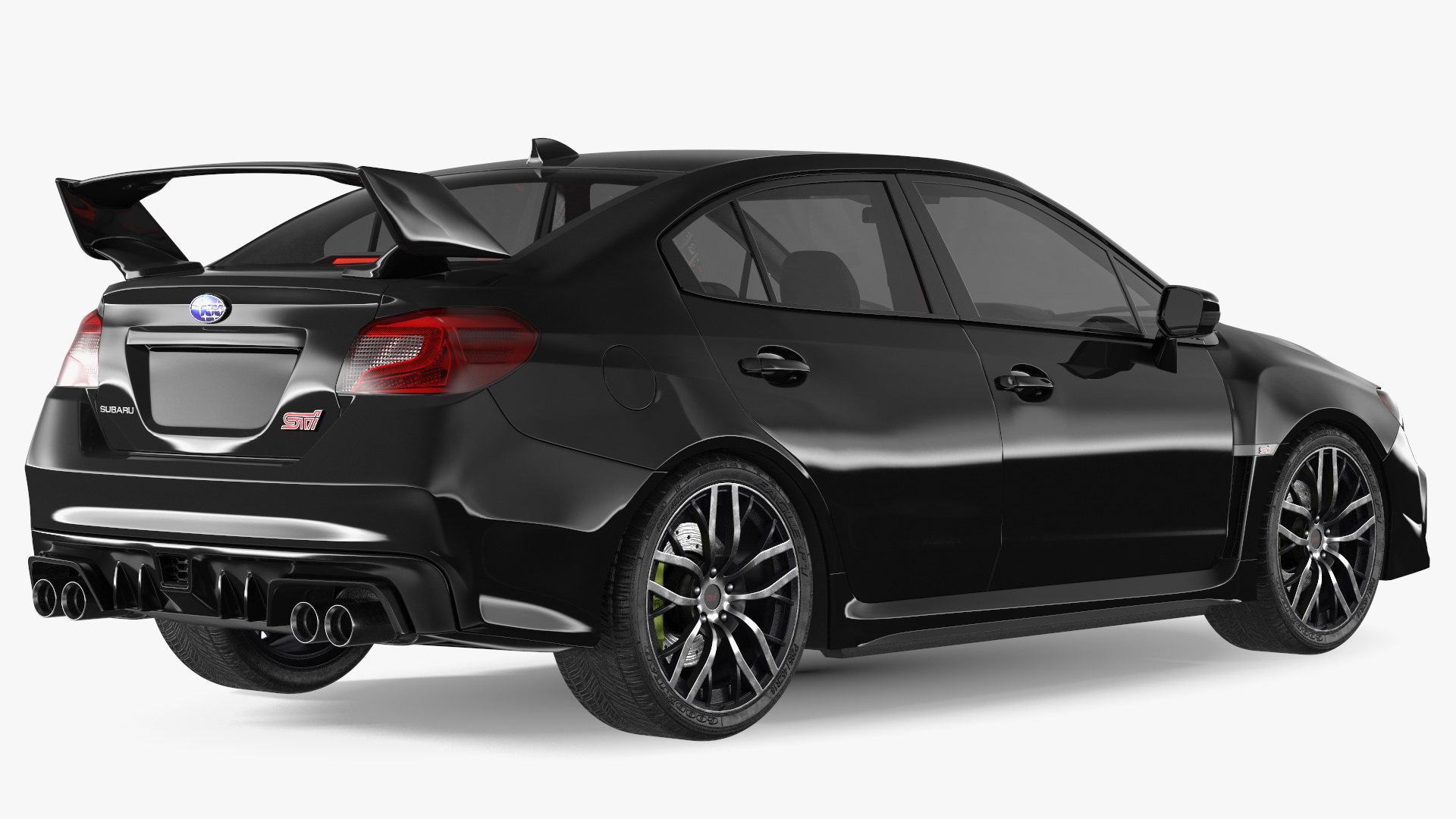 3D Black Subaru Sedan WRX STI 2021