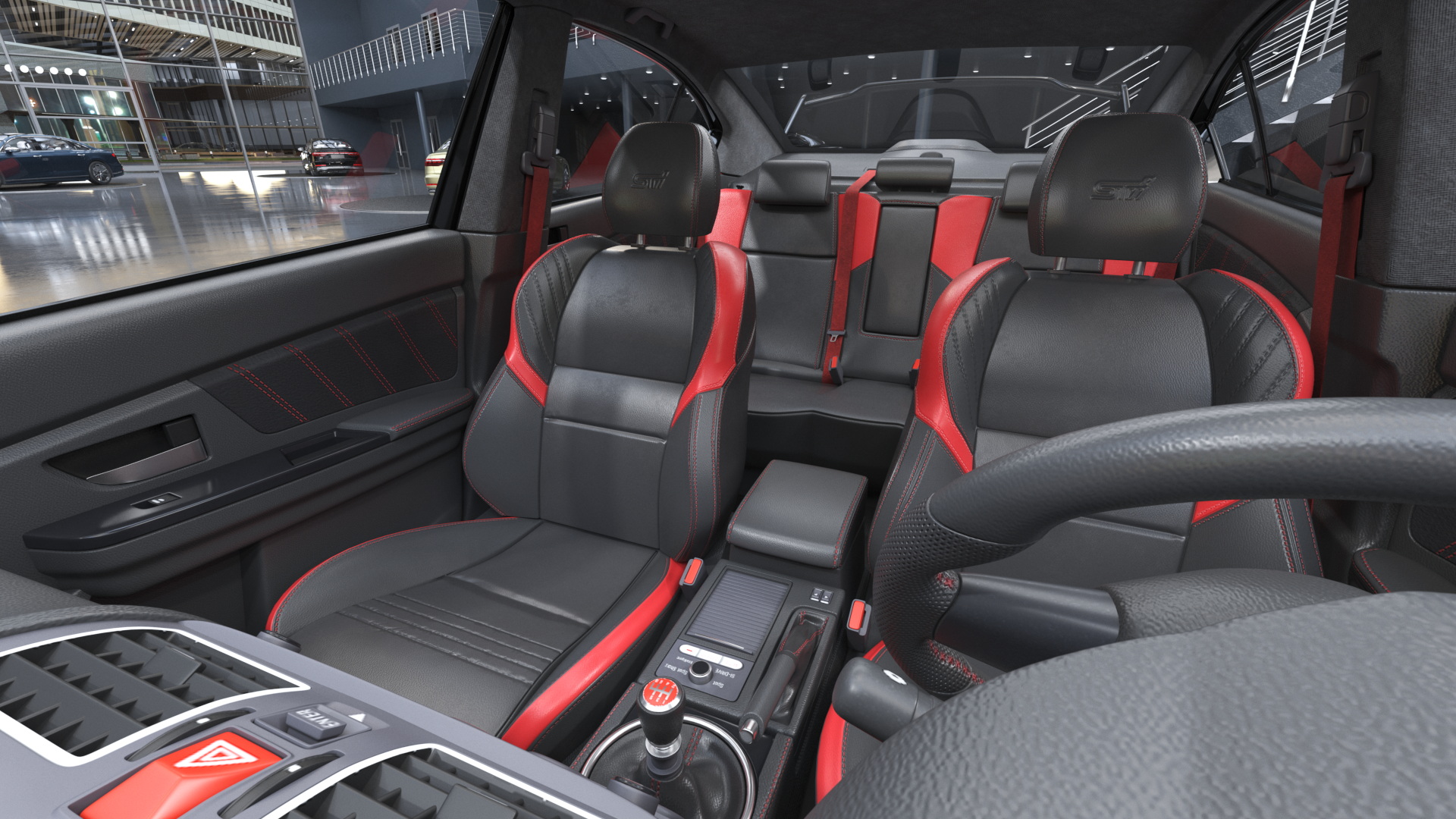 3D Black Subaru Sedan WRX STI 2021