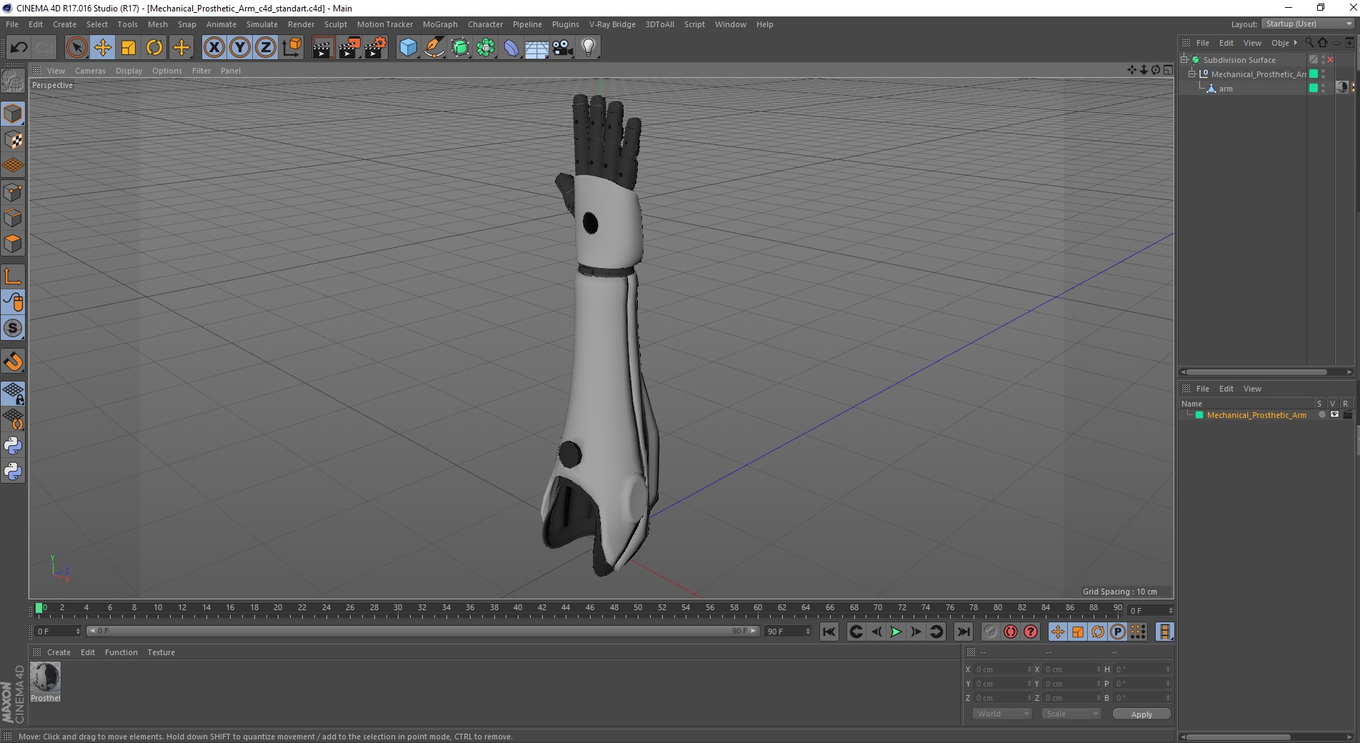 3D model Mechanical Prosthetic Arm