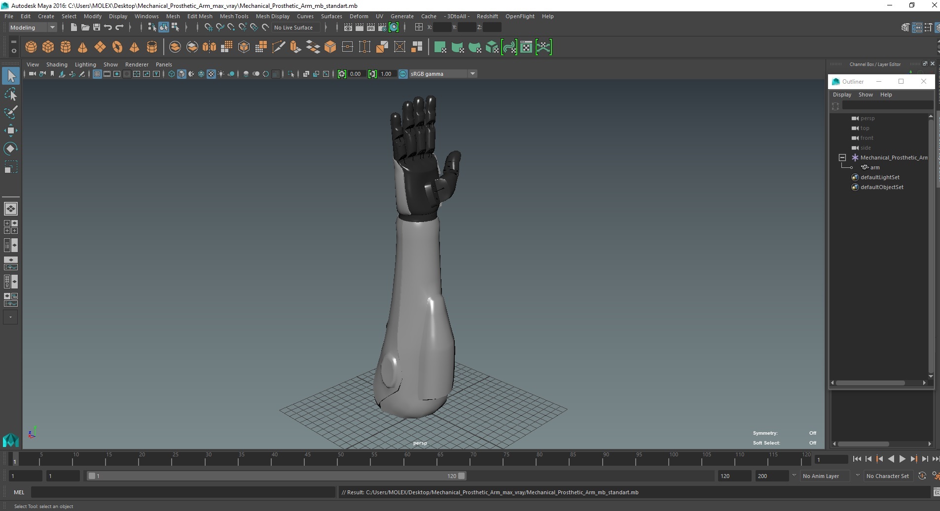 3D model Mechanical Prosthetic Arm
