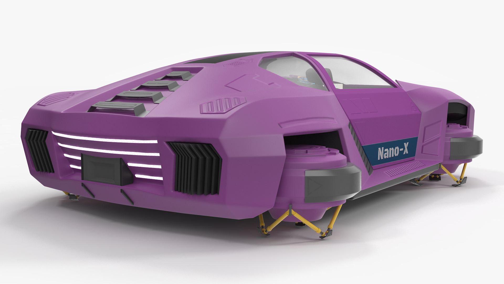 3D Purple Hover Car