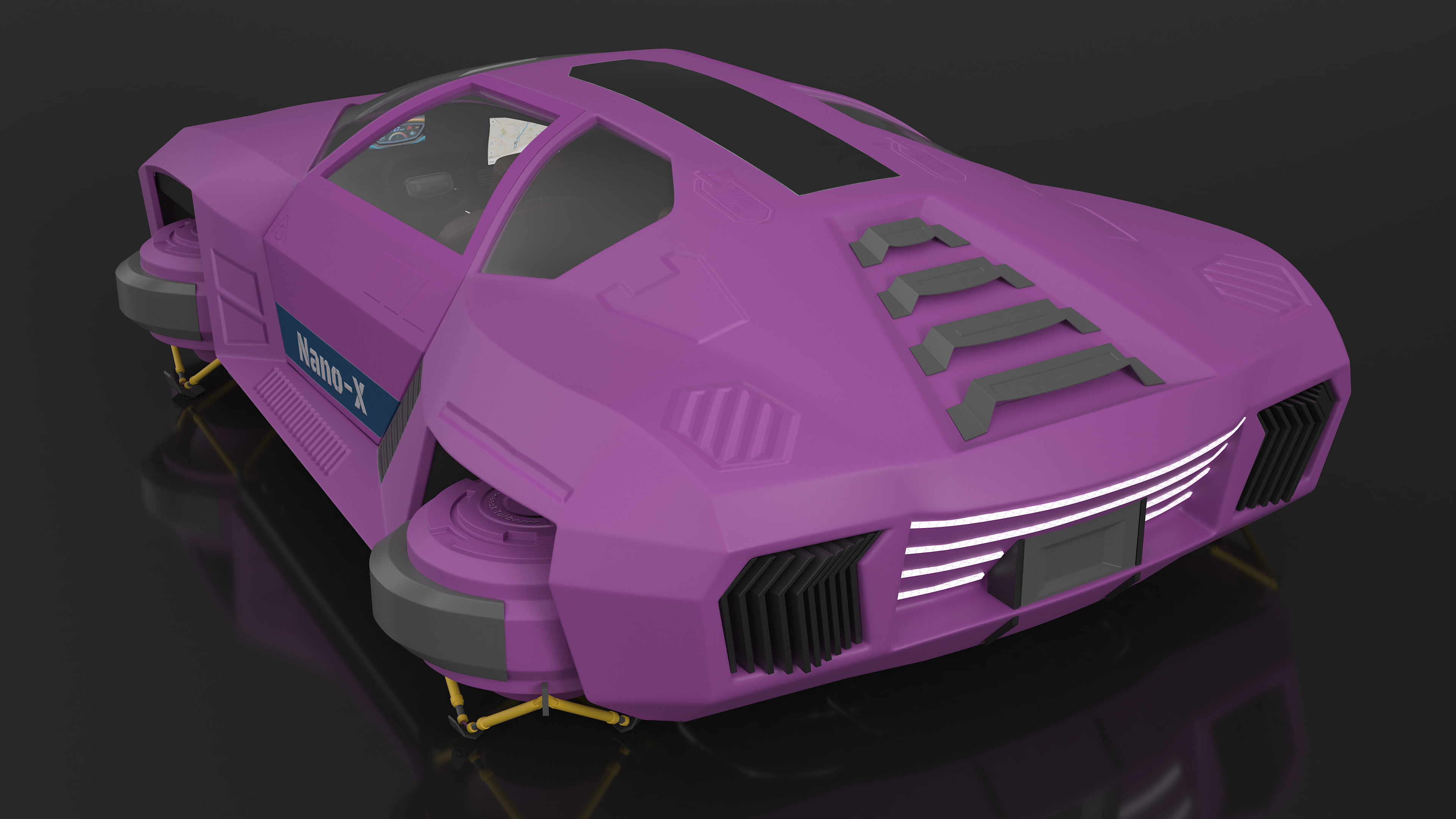 3D Purple Hover Car
