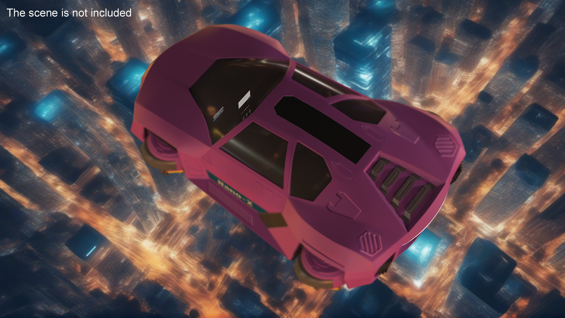 3D Purple Hover Car