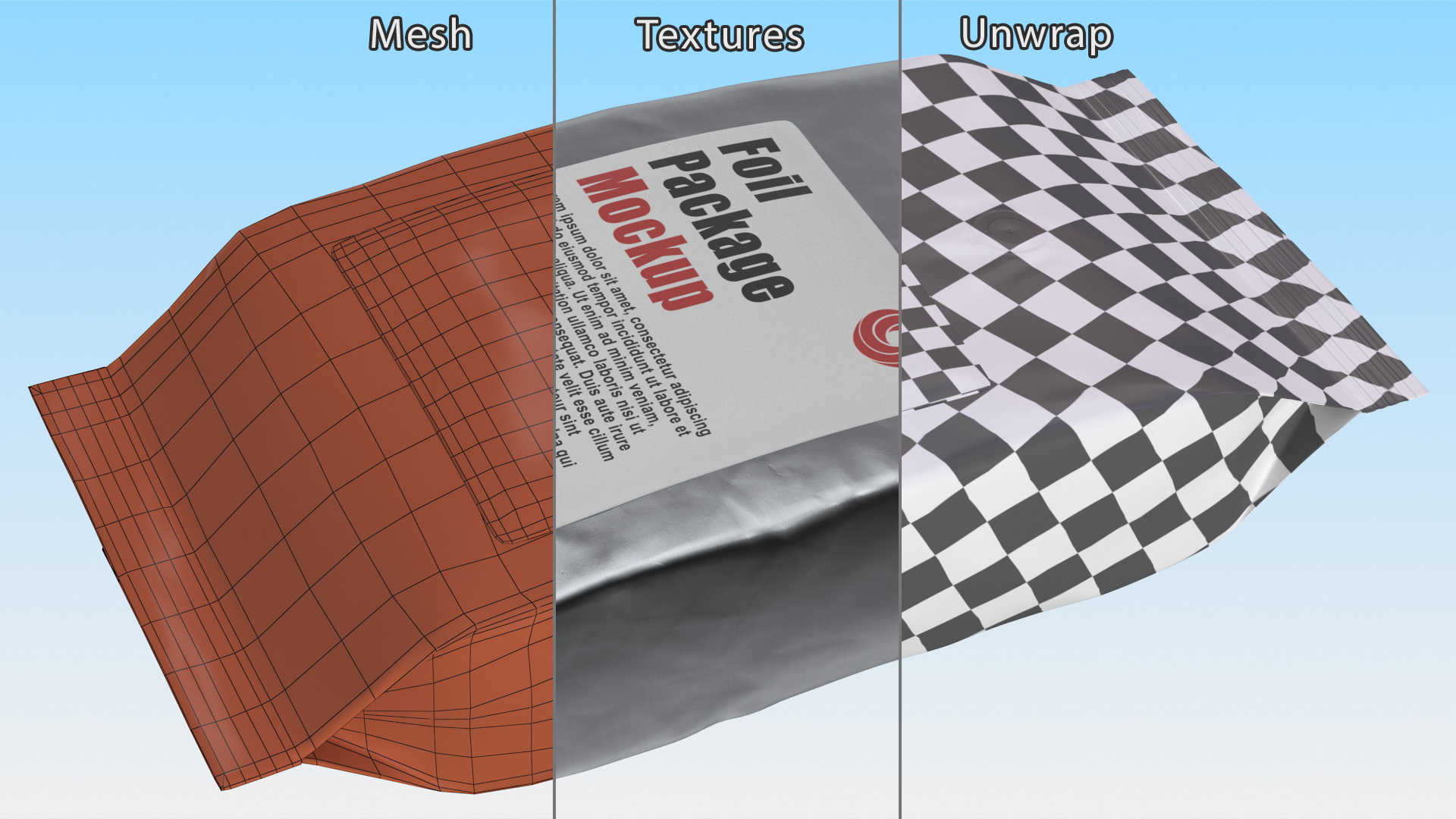 Mockup Foil Coffee Bag 3D