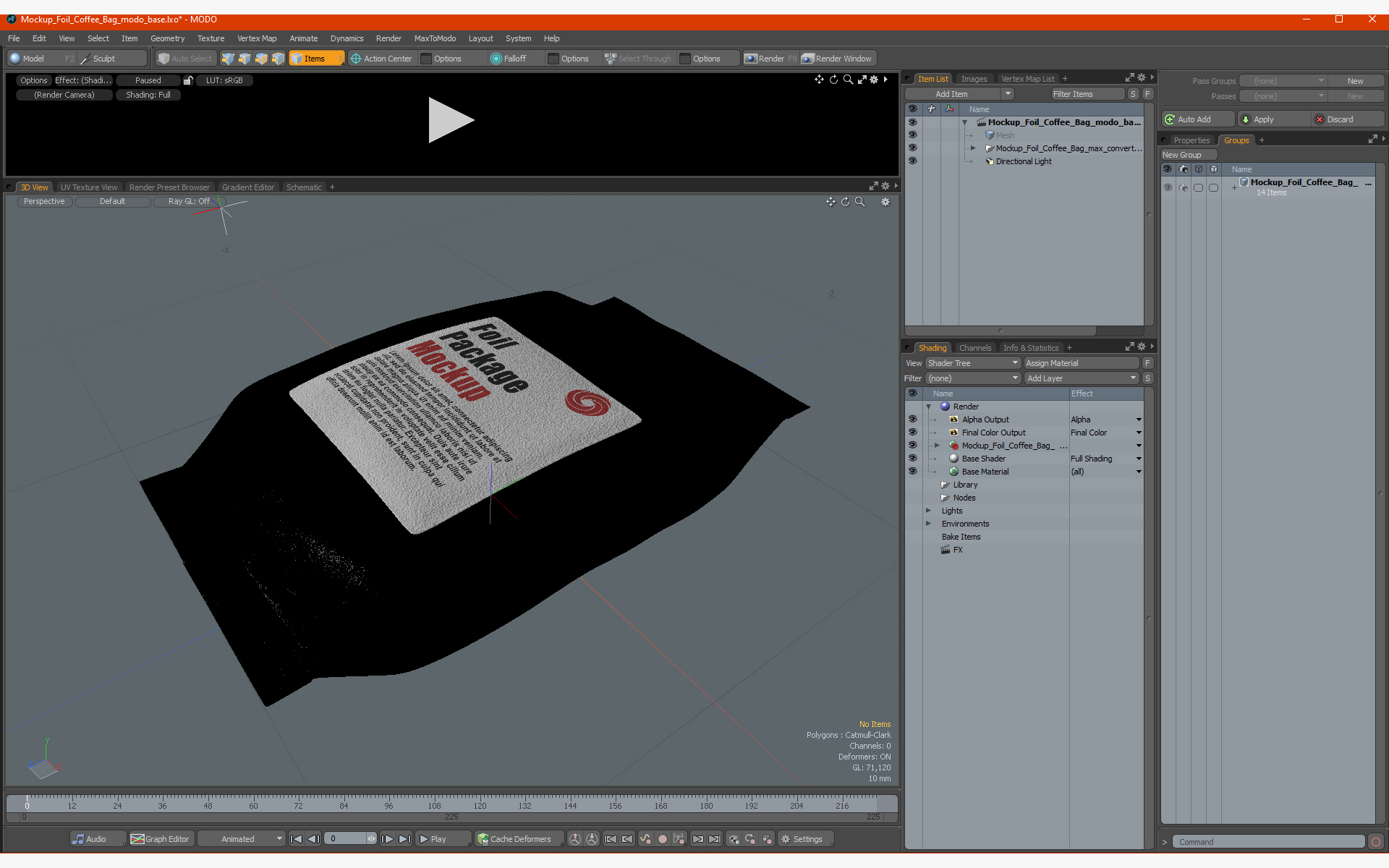 Mockup Foil Coffee Bag 3D