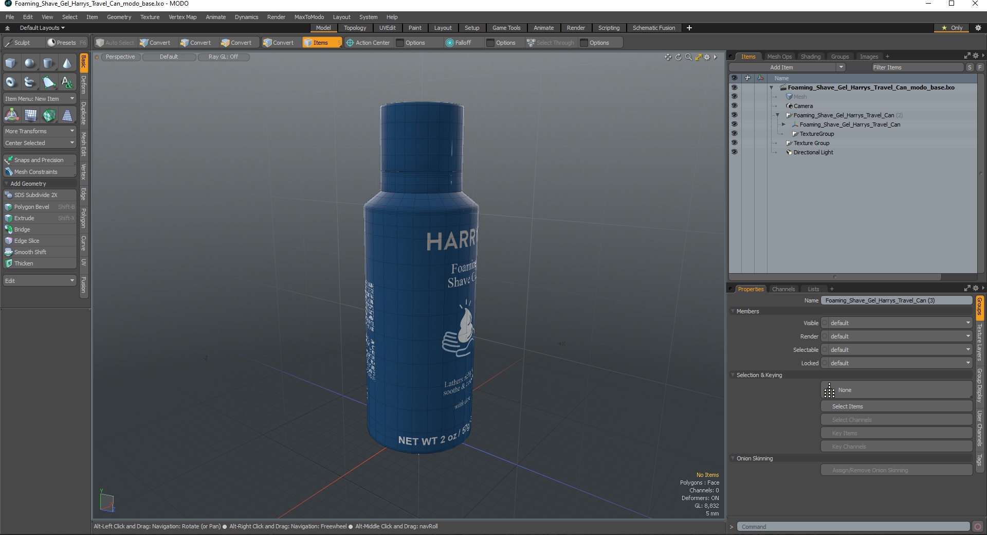 3D model Foaming Shave Gel Harrys Travel Can