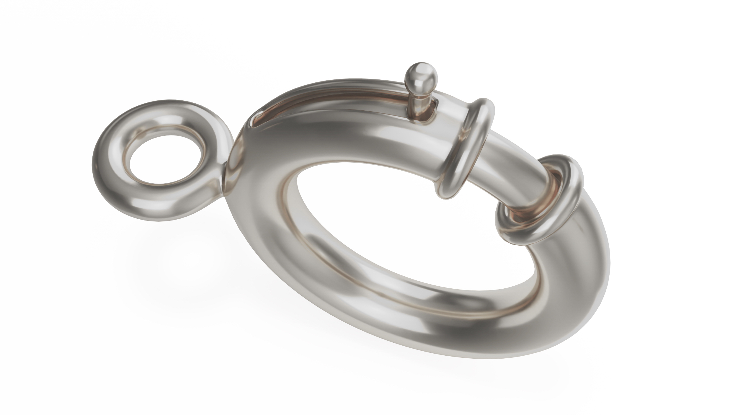3D Silver Spring Ring Bracelet Clasp model
