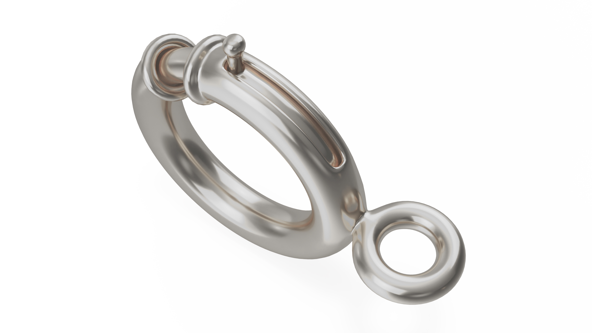3D Silver Spring Ring Bracelet Clasp model