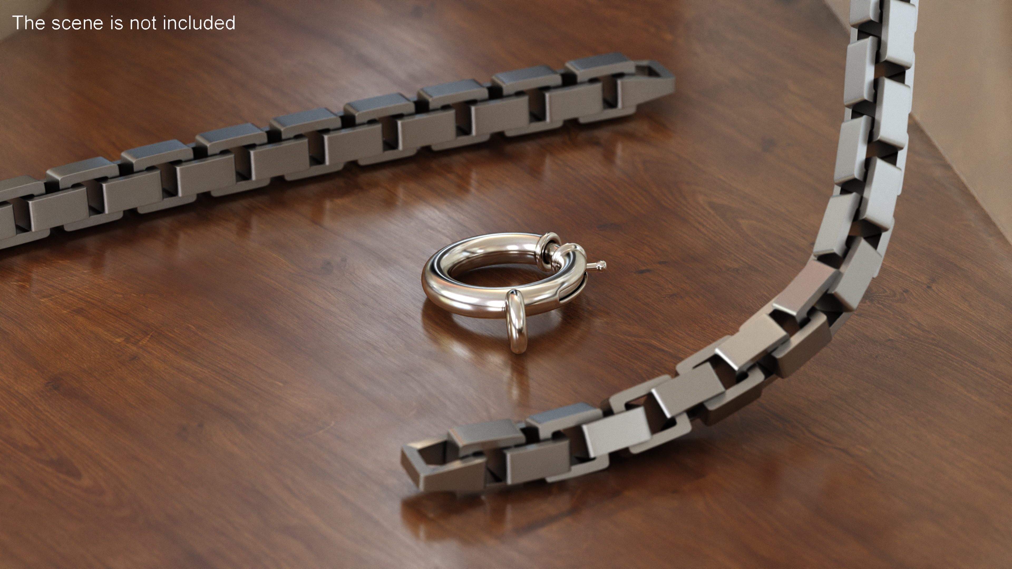 3D Silver Spring Ring Bracelet Clasp model