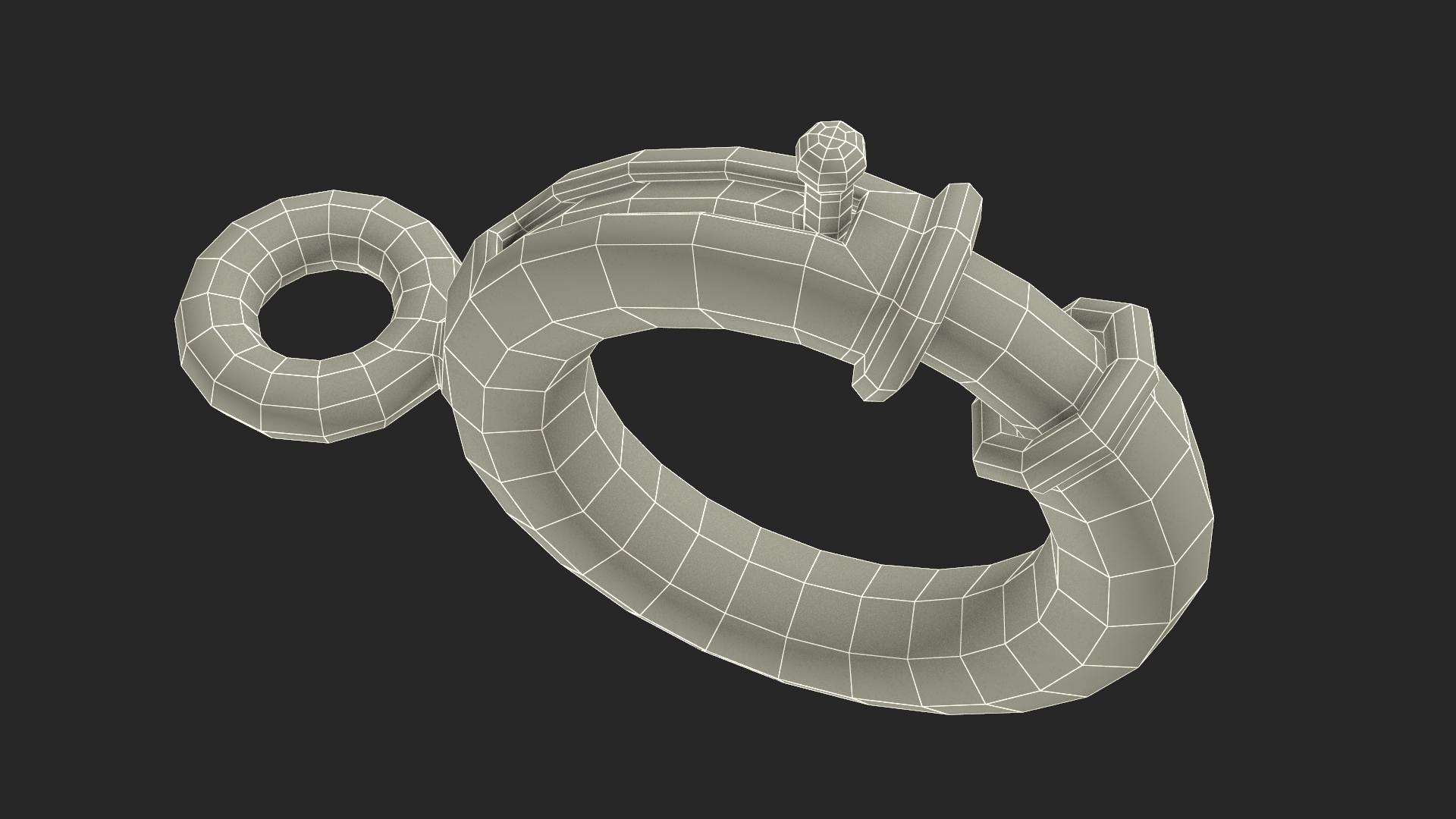 3D Silver Spring Ring Bracelet Clasp model