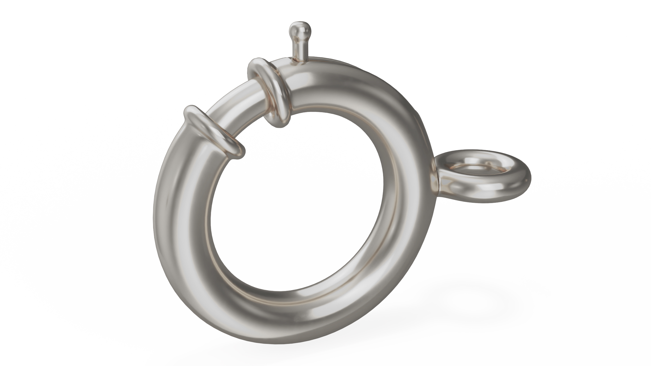 3D Silver Spring Ring Bracelet Clasp model