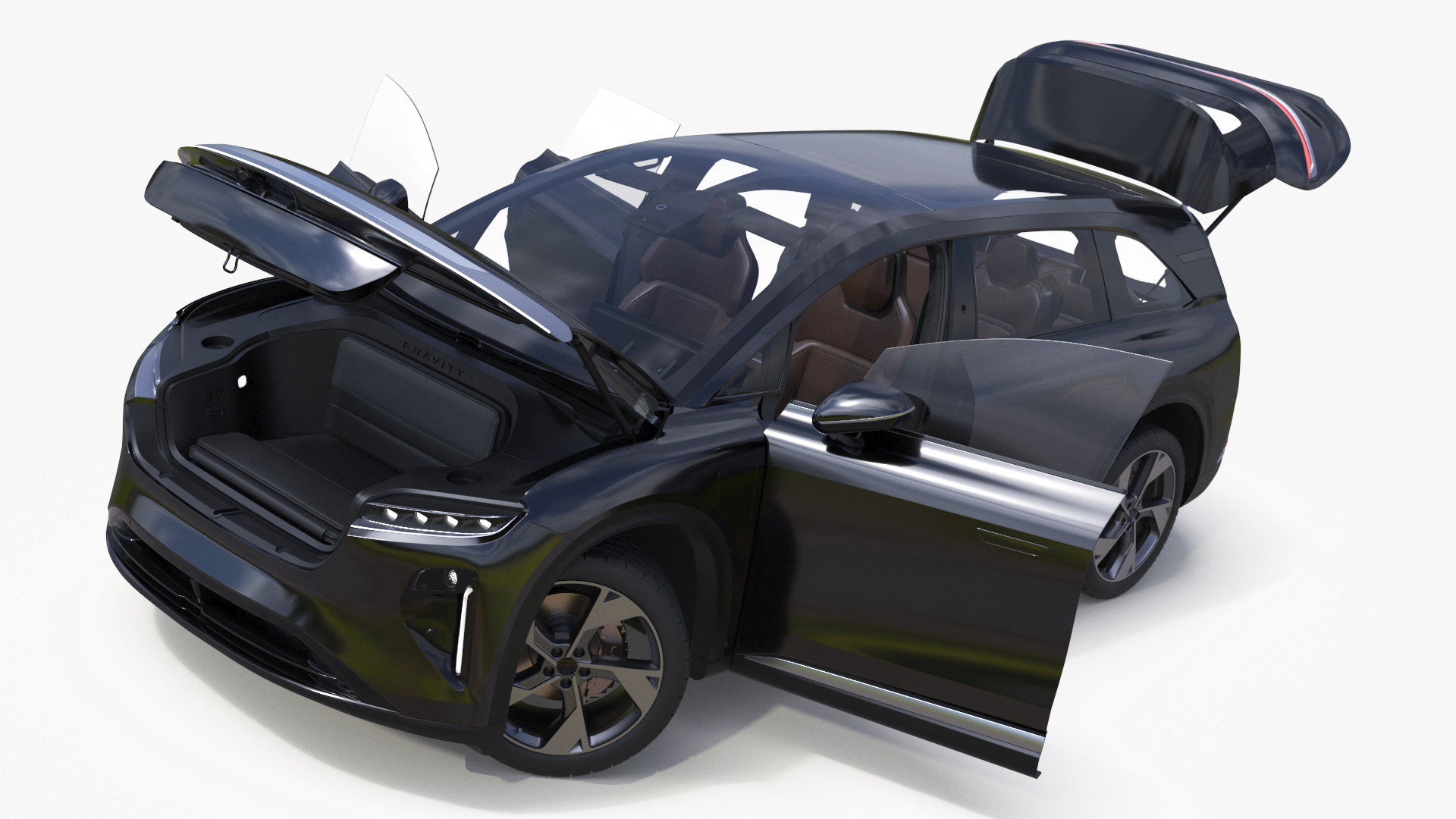 3D model Modern Electric SUV Generic Black Rigged