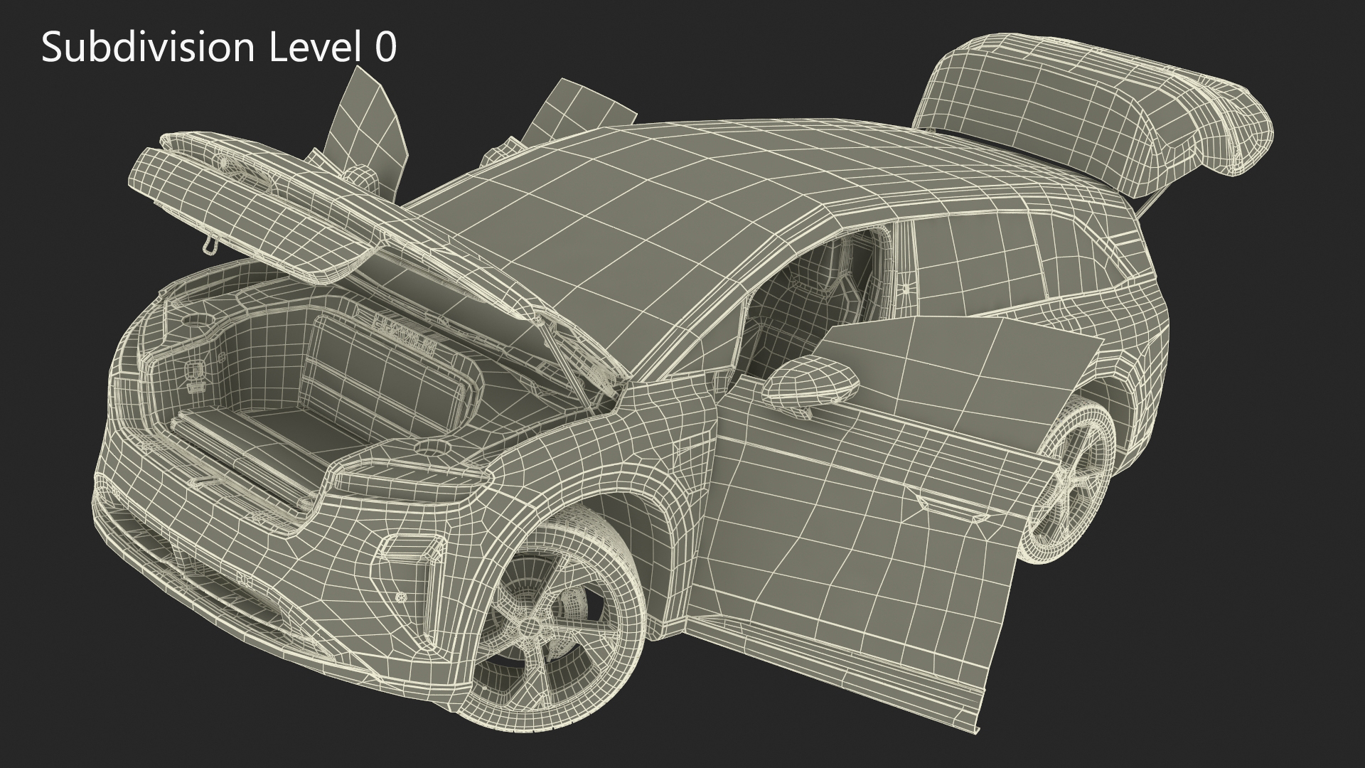 3D model Modern Electric SUV Generic Black Rigged