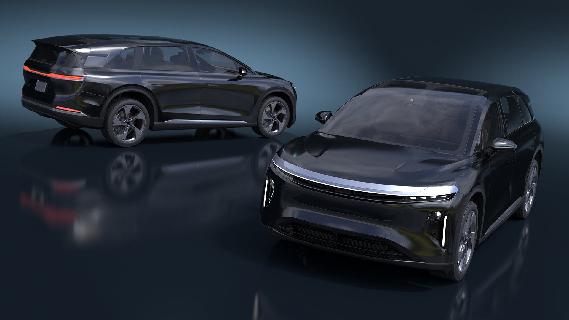 3D model Modern Electric SUV Generic Black Rigged