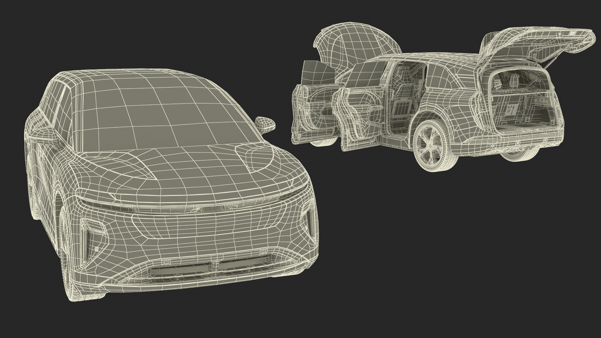 3D model Modern Electric SUV Generic Black Rigged