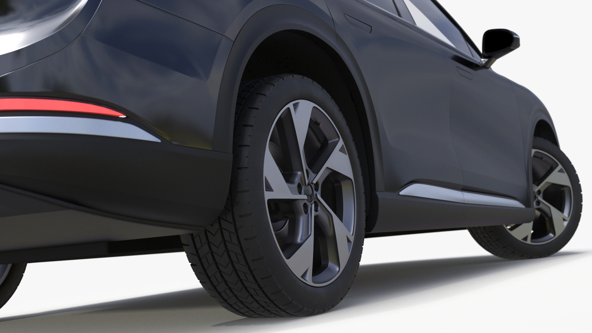 3D model Modern Electric SUV Generic Black Rigged