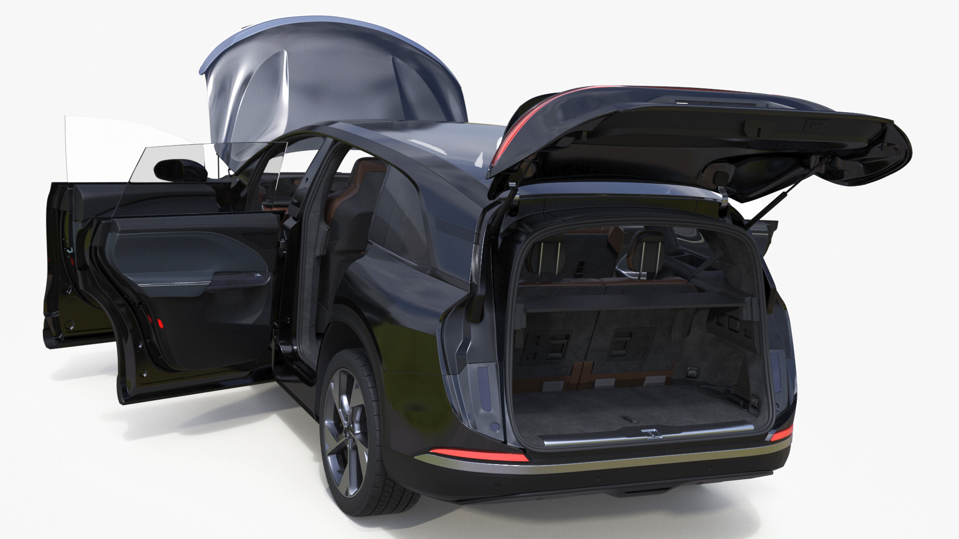 3D model Modern Electric SUV Generic Black Rigged