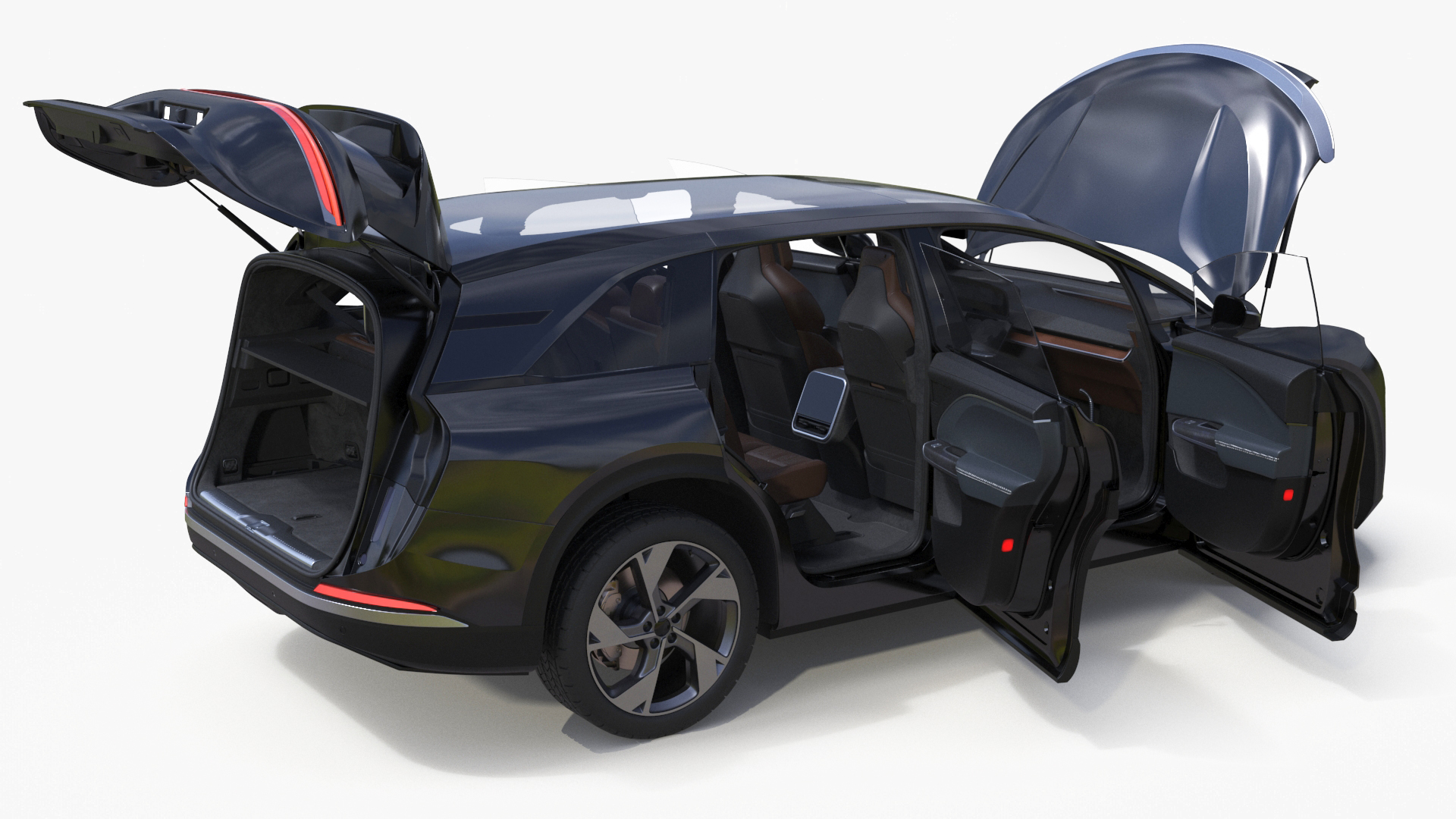 3D model Modern Electric SUV Generic Black Rigged
