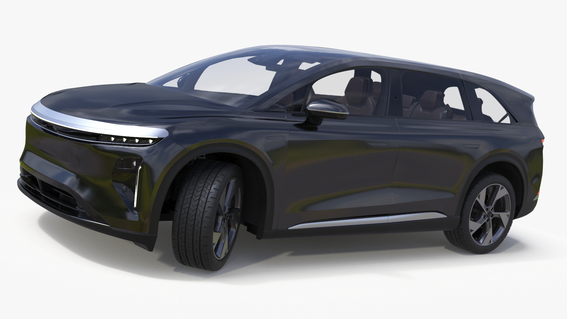 3D model Modern Electric SUV Generic Black Rigged