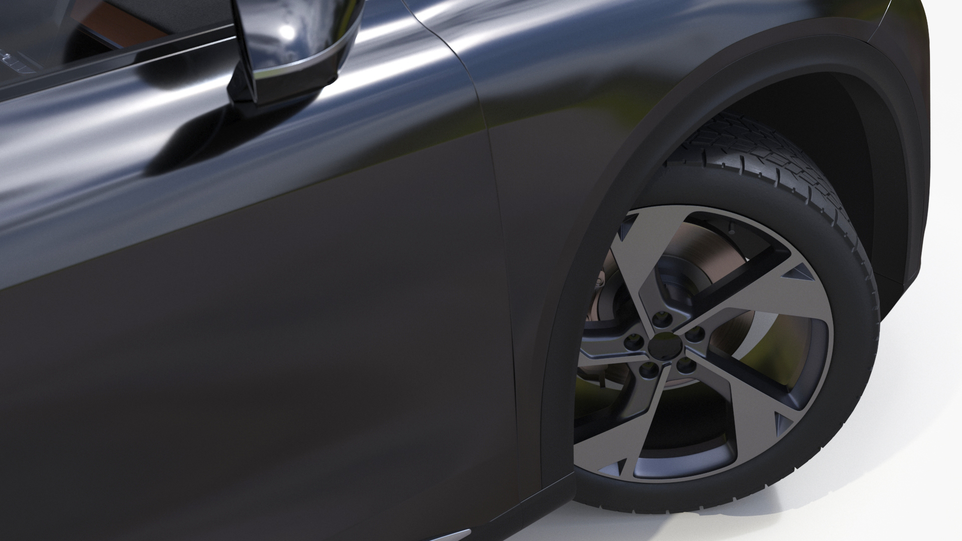 3D model Modern Electric SUV Generic Black Rigged
